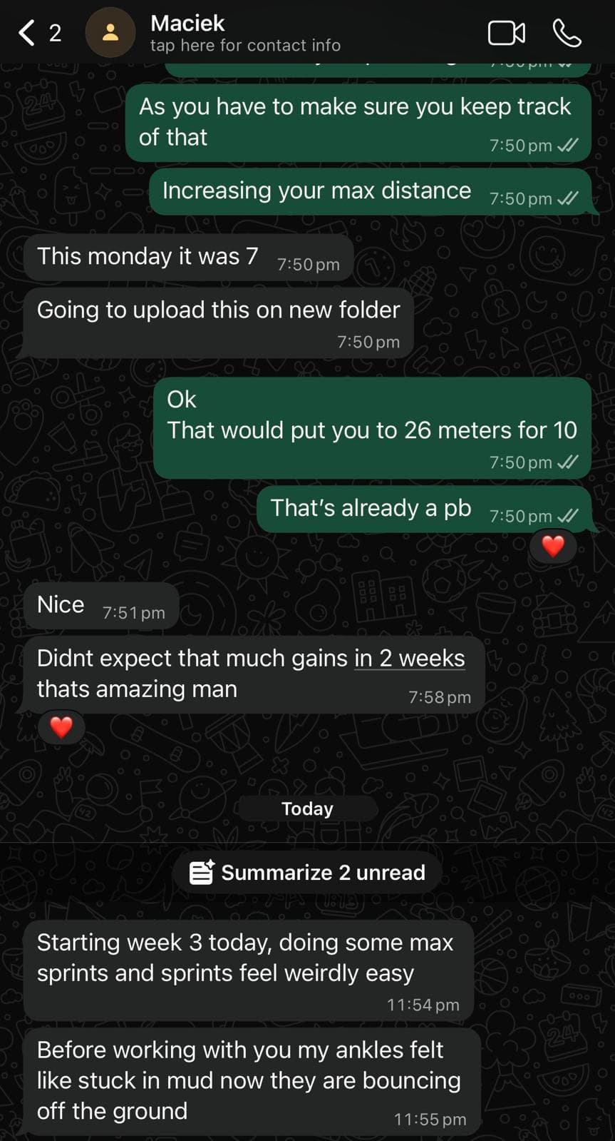 Real client message — Maciek