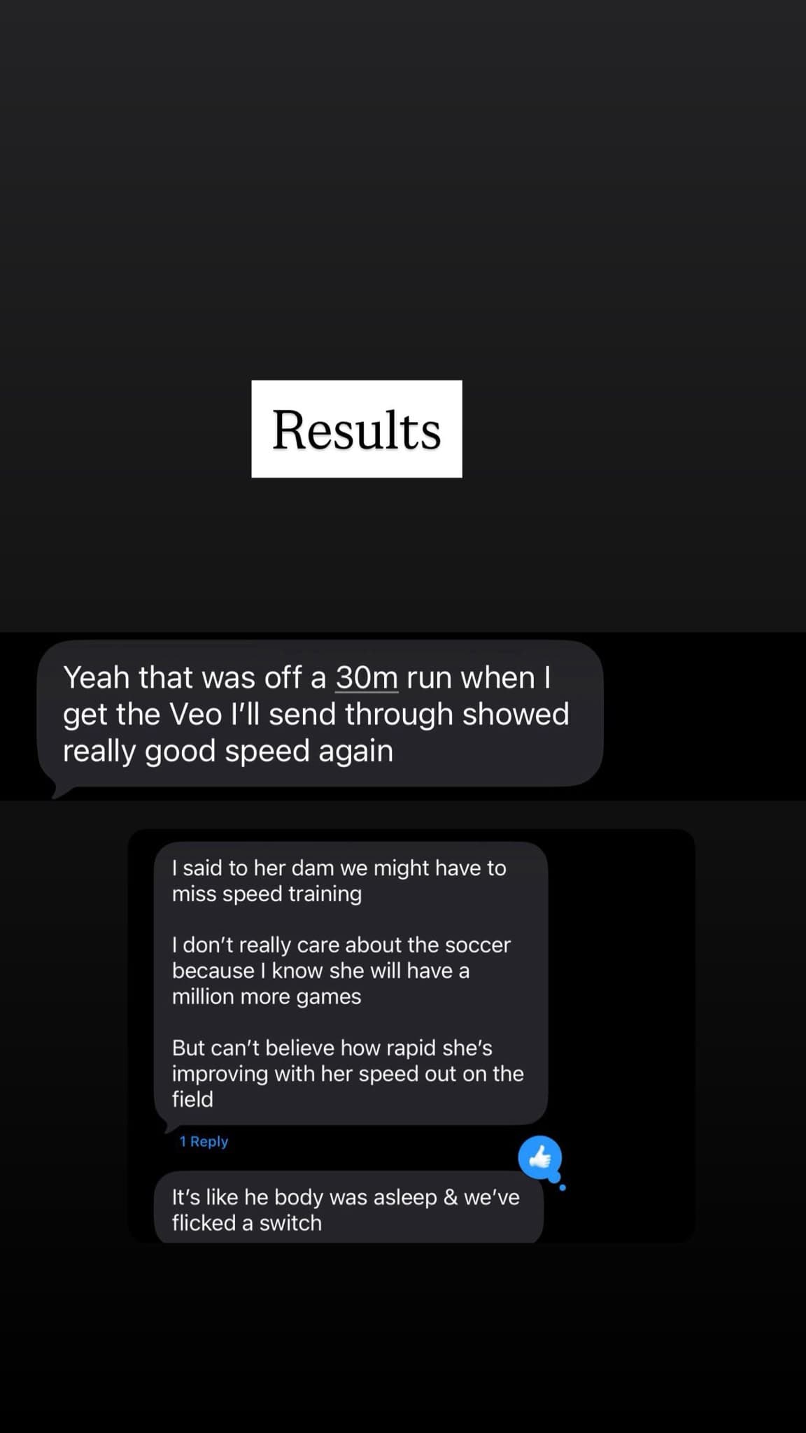 Real client message, Parent feedback