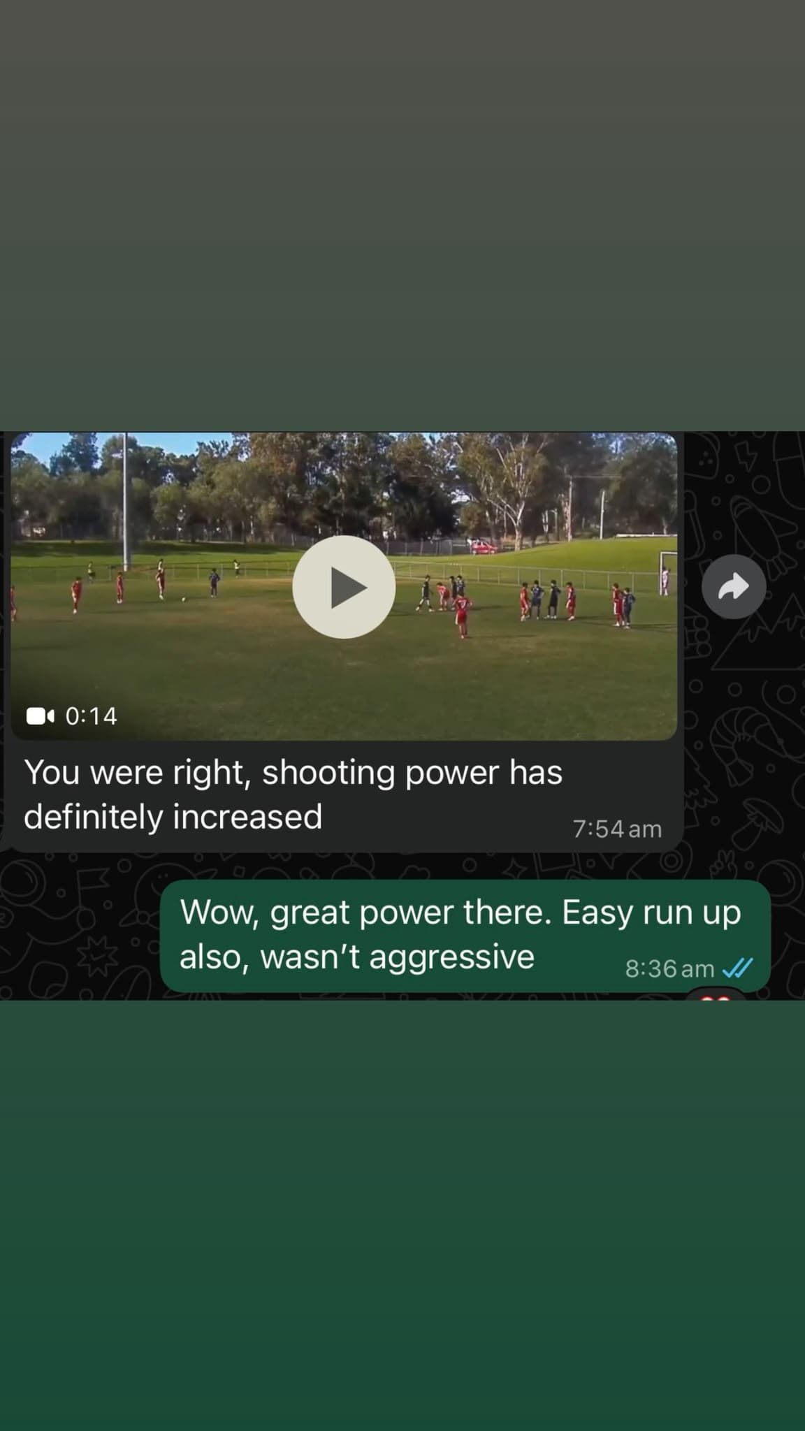 Real client message, Match feedback