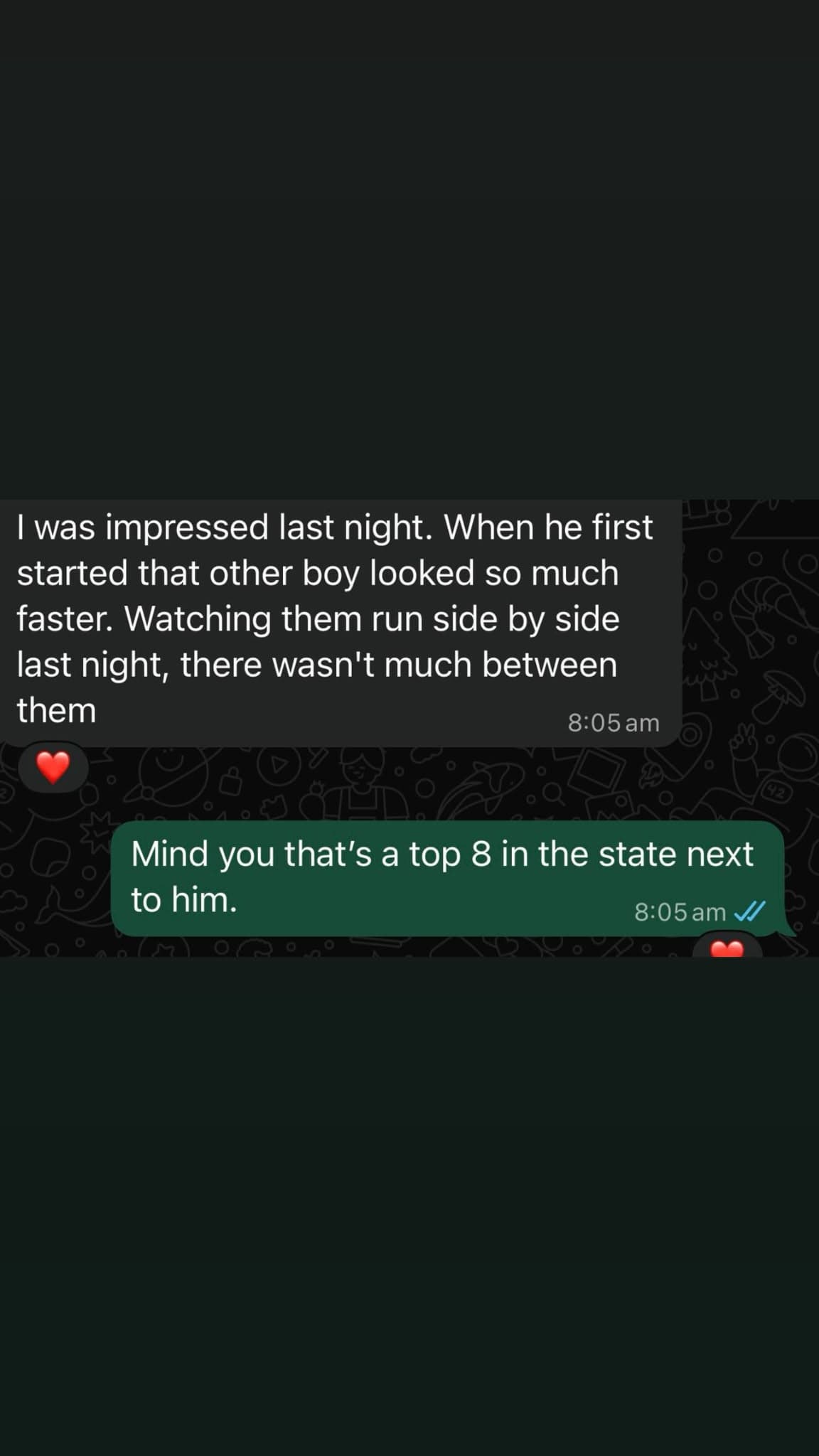 Real client message, Parent feedback