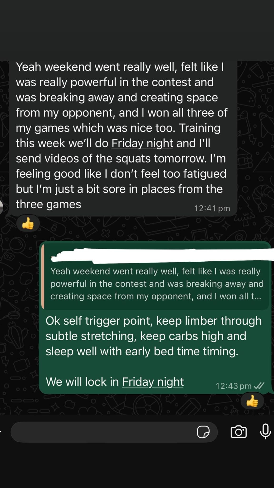 Real client message, Contest weekend