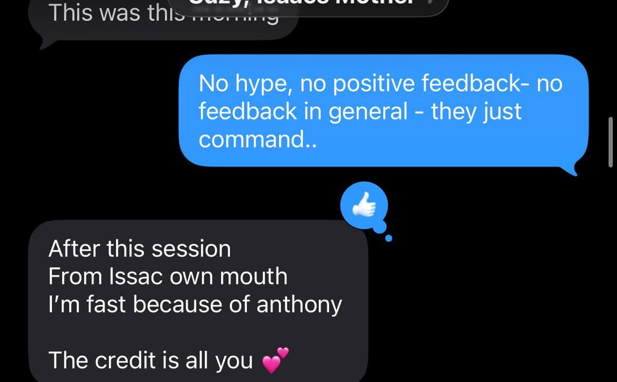 Real client message — Issac’s mum