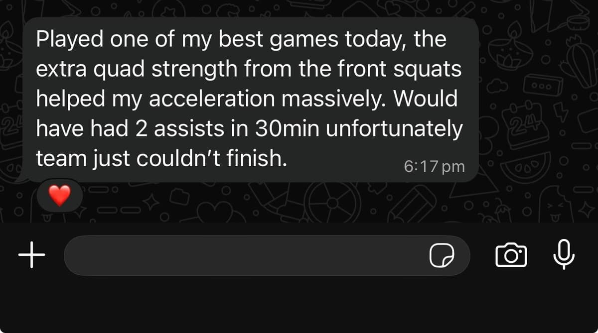 Real client message — Match feedback
